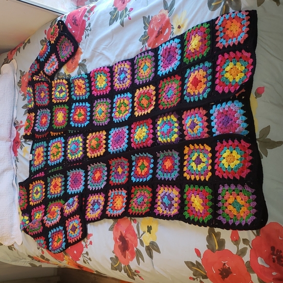 NEW!!! Handmade Granny Square Duster - Picture 1 of 6